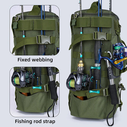 Multifunktionale Angeltasche mit Molle-System & Rutenhalter